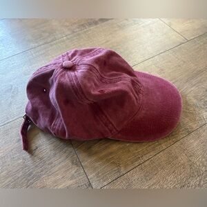 Aosmi Slideback Hat OSFM Adjustable Solid 6 Panel Vent Holes burgundy acid wash